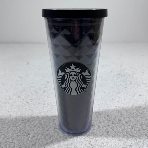 Starbucks Other - Starbucks Black Large Diamond Studded Cold Cup Tumbler 2016 24 oz Venti